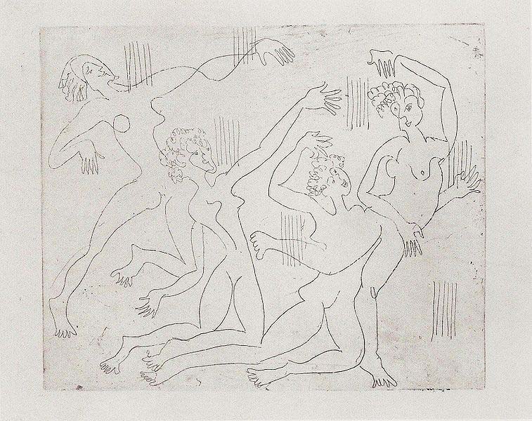 Ernst Ludwig Kirchner Dance-shool - etching